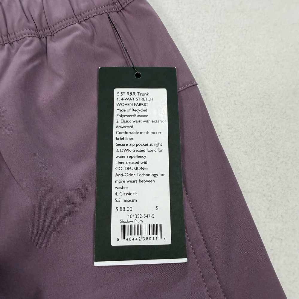 Rhône R&R Swim Trunks Men's Small Classic Fit 5.5" Inseam Shadow Plum Shorts NEW - Picture 5 of 5